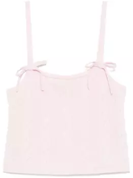GANNI топ с бантом, розовый