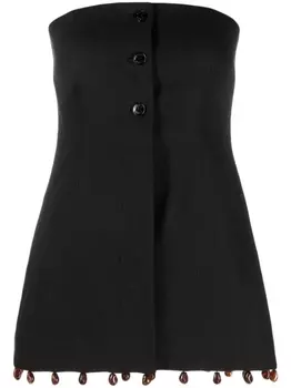 GANNI топ с бисером, черный