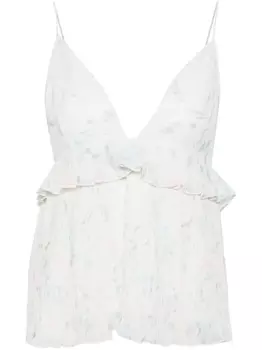 GANNI топ с цветочным принтом, белый