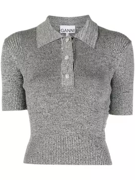 GANNI топ с декорированными пуговицами, черный