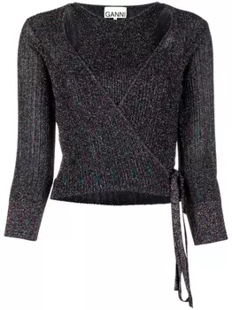 GANNI топ в рубчик, синий