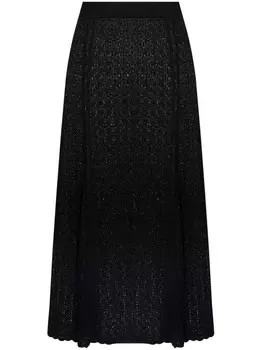 GANNI юбка миди крючком, черный