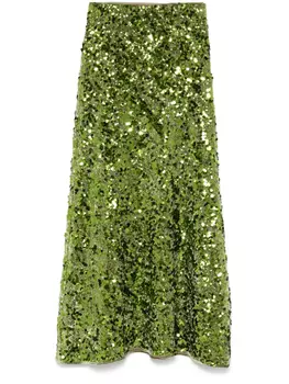 GANNI юбка с пайетками, зеленый