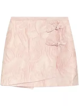 GANNI юбка-шорты из клоке с бантом, розовый