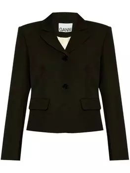 GANNI укороченная куртка по фигуре, черный