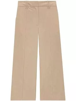 GANNI укороченные широкие брюки, нейтральный цвет