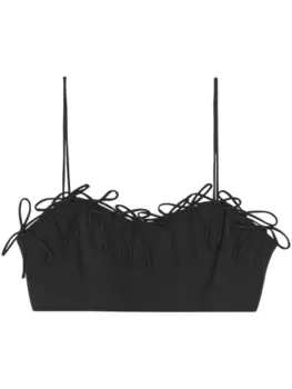 GANNI укороченный топ Drapey без рукавов, черный