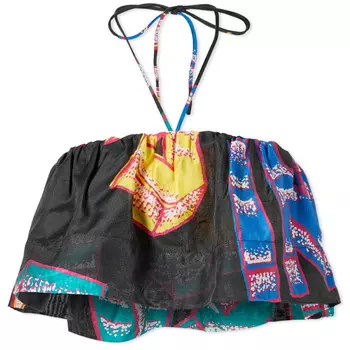 Ganni Укороченный топ с прозрачной вуалью