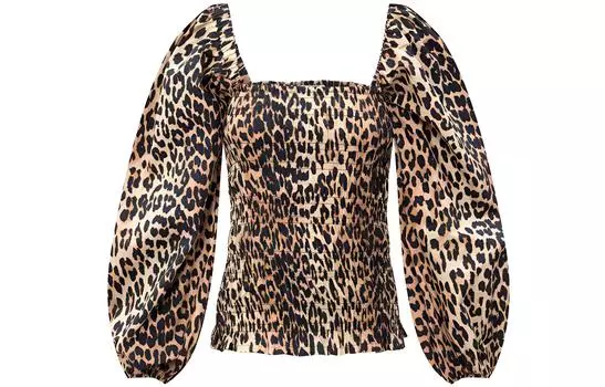 GANNI Укороченный топ женский коричневые