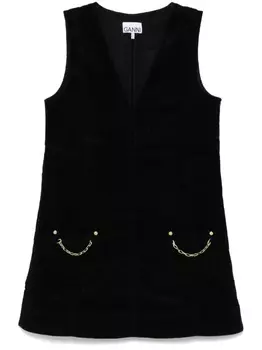 GANNI вельветовое мини-платье, черный