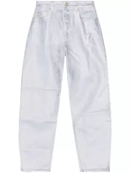 GANNI зауженные джинсы из органического хлопка, серебристый