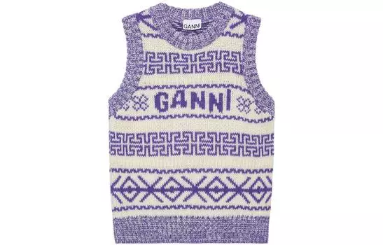 GANNI Женская майка FW23, фиолетовые