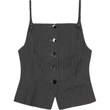 GANNI Женская майка-комбинезон FW24 Phantom Black