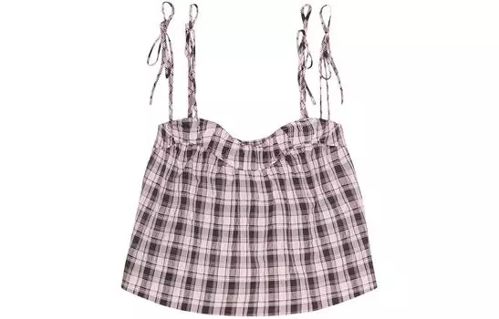 GANNI Женская майка SS24, светло-фиолетовая