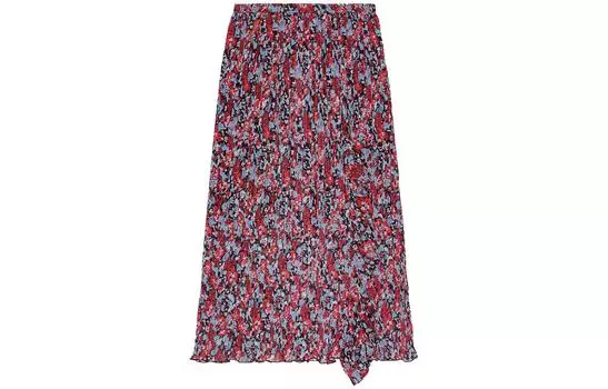 GANNI Женская повседневная длинная юбка FW23, цвет True Red