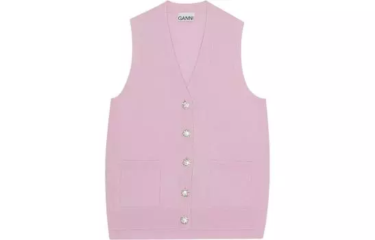 GANNI Жилет женский розовые