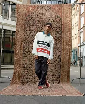 GANT 75th Anniversary Capsule унисекс спортивный регбийный свитер с логотипом белого цвета