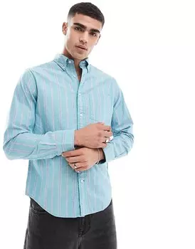 Gant – Архив – Оксфордская рубашка в бирюзовую полоску