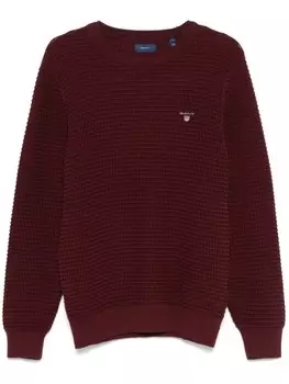 Gant фактурный свитер, красный