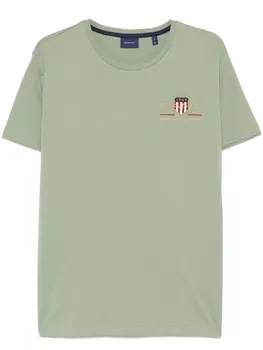 Gant футболка с вышивкой, зеленый