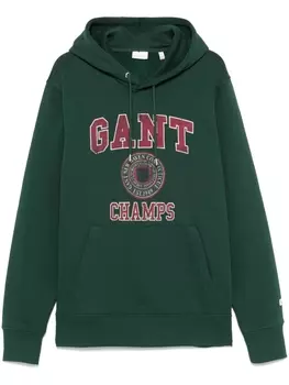 Gant худи с логотипом, зеленый