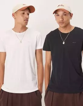 GANT, набор из 2-х домашних футболок с логотипом щита в черно-белом цвете