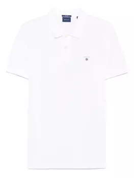 Gant рубашка поло с вышитым логотипом, белый