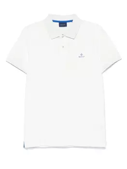 Gant рубашка поло с вышитым логотипом, белый