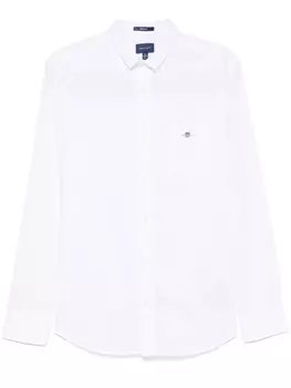 Gant рубашка с вышитым логотипом, белый
