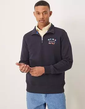 GANT Свитшот с логотипом флага США на молнии в цвете «тёмно-синий»