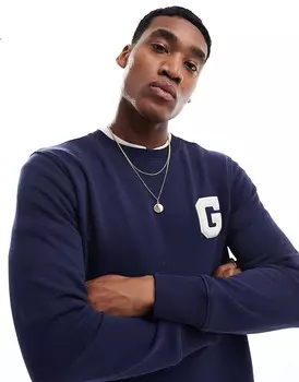 GANT – Темно-синяя толстовка с логотипом в студенческом стиле
