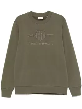 Gant толстовка с вышитым логотипом, зеленый