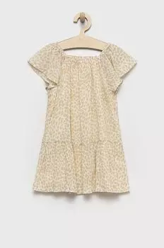 GAP детское хлопковое платье, бежевый