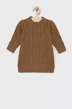 GAP детское хлопковое платье, коричневый