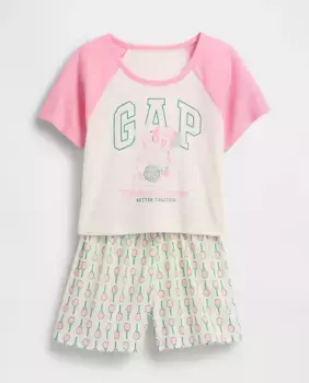 Gap Disney Kids Комплект пижамы для девочек из переработанных материалов, розовый