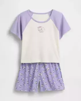 Gap Disney Kids Комплект пижамы для девочек из переработанных материалов, цвет Violeta