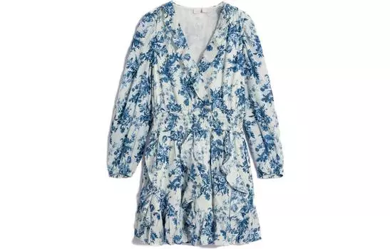GAP Женское платье с длинными рукавами, цвет Blue