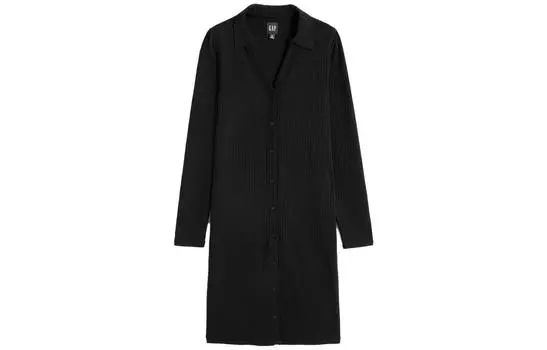 GAP Женское платье с длинными рукавами, цвет Black