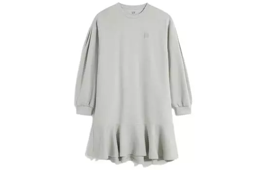 GAP Женское платье с длинными рукавами, цвет Beige/Gray