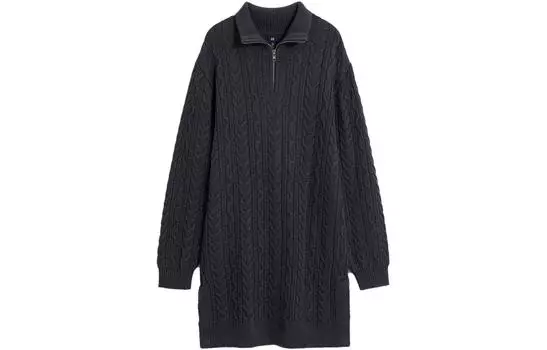 GAP Женское платье с длинными рукавами, цвет Black/Gray