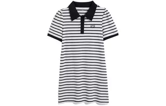 GAP Женское платье с шортами и рукавами, цвет Black Stripes