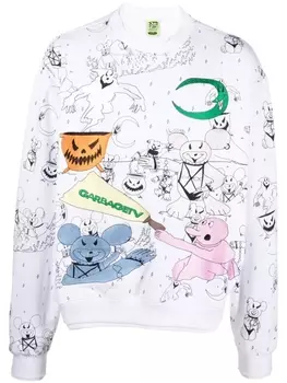 Garbage Tv толстовка с графичным принтом, белый