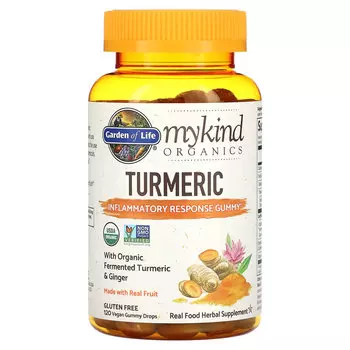 Garden of Life, MyKind Organics, куркума, противовоспалительные жевательные таблетки, 120 веганских жевательных таблеток