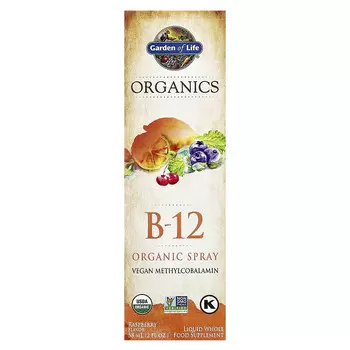 Garden of Life, MyKind Organics, органический спрей с витамином B12, со вкусом малины, 58 мл (2 жидк. унции)