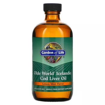 Garden of Life, Olde World, жир печени исландской трески, лимон и мята, 236 мл (8 жидк. унций)