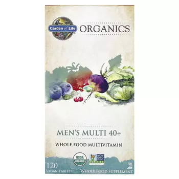 Garden of Life, Organics, мультивитамины для мужчин от 40 лет, 120 веганских таблеток