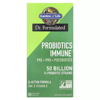 Garden of Life, Probiotics Immune, 30 вегетарианских капсул