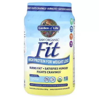 Garden of Life, RAW Organic Fit, с высоким содержанием белка для снижения веса, ваниль, 930 г (32,80 унции)