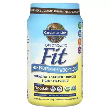 Garden of Life, RAW Organic Fit, высокое содержание белка для снижения веса, шоколад, 910 г (32,09 унции)