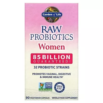 Garden of Life RAW Probiotics для женщин 85 млрд, 90 вегетарианских капсул